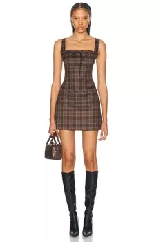 Кружевное рыжее платье Miaou, цвет Plaid Brown