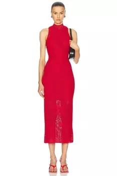 Кружевное трикотажное платье-борцовка с пуантами fleur du mal, цвет Ruby Red