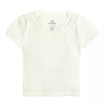 Кружевной бесшовный топ с овальным вырезом Pink Republic для девочек 6–18 лет обычного размера и размера плюс, цвет Ivory