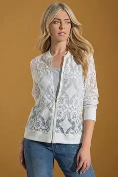 Кружевной бомбер Klass., белый