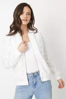 Кружевной бомбер Oasis, белый