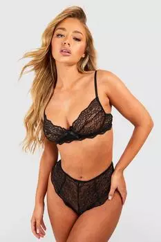 Кружевной братлет и брюки с высокой посадкой Boohoo, черный