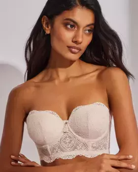 Кружевной бюстгальтер-балконет-бюстье Selmark, цвет Maquillaje
