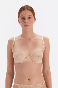 Кружевной бюстгальтер-балконет Dagi, бежевый