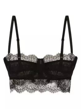 Кружевной бюстгальтер-балконет DOLCE & GABBANA, черный