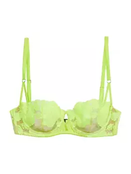 Кружевной бюстгальтер-балконет с розеткой Fleur du Mal x Marilyn Monroe Fleur Du Mal, желтый