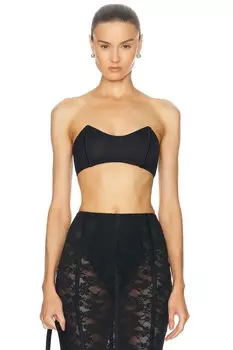 Кружевной бюстгальтер-бандо с букетом fleur du mal, черный