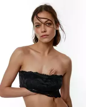 Кружевной бюстгальтер-бандо со съемными бретелями Black Limba, черный
