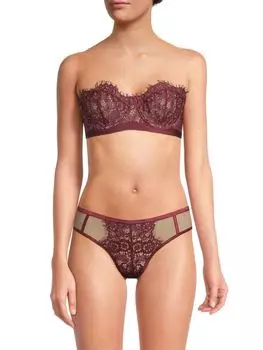 Кружевной бюстгальтер без бретелек Sicilia с ресницами Cosabella, фиолетовый