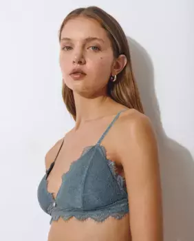 Кружевной бюстгальтер без косточек Brownie, зеленый