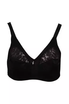Кружевной бюстгальтер без косточек с твердым контролем Marlon, черный