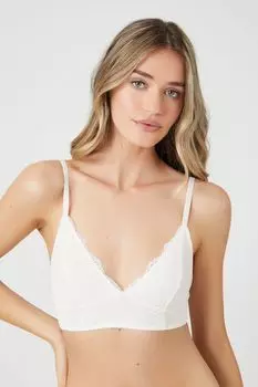 Кружевной бюстгальтер без косточек с V-образным вырезом Forever 21, розовый