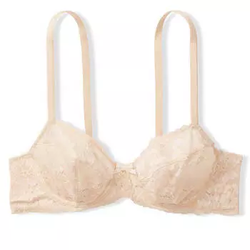 Кружевной бюстгальтер без подкладки Victoria's Secret Body By Victoria Demi, бежевый