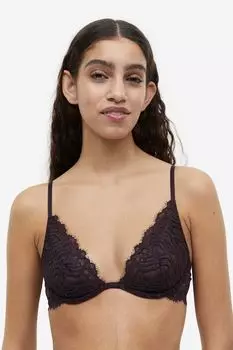 Кружевной бюстгальтер без подкладок на косточках H&M