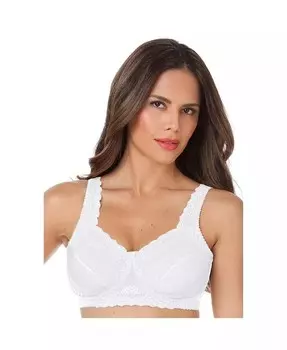 Кружевной бюстгальтер больших размеров с боковой проволокой Comfort Choice, белый