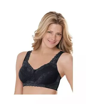 Кружевной бюстгальтер больших размеров с боковой проволокой Comfort Choice, черный