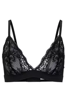 Кружевной бюстгальтер BOSS BLACK TRIANGLE LACE, черный