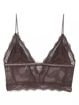 Кружевной бюстгальтер-бралетт Patrizia Pepe, коричневый