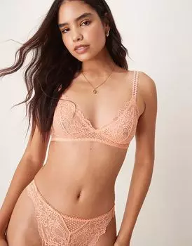 Кружевной бюстгальтер Free People в коралловом цвете