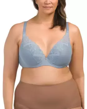 Кружевной бюстгальтер-футболка с глубоким вырезом для полной фигуры Orangerie Dream Chantelle, цвет Misty Blue