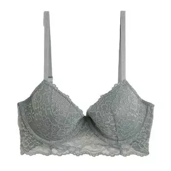 Кружевной бюстгальтер H&M на косточках с подкладками, зелёный