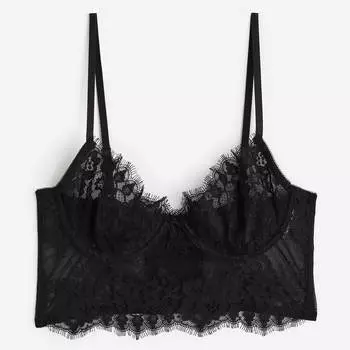 Кружевной бюстгальтер H&M Non-padded, черный