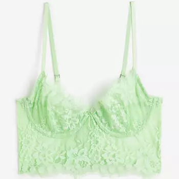 Кружевной бюстгальтер H&M Non-padded, светло-зеленый