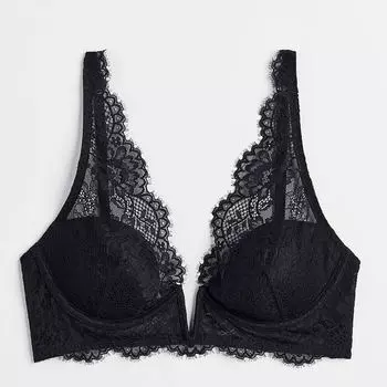 Кружевной Бюстгальтер H&amp;M Padded Underwire, черный