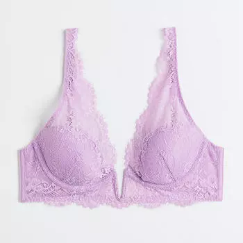 Кружевной Бюстгальтер H&amp;M Padded Underwire, светло-фиолетовый