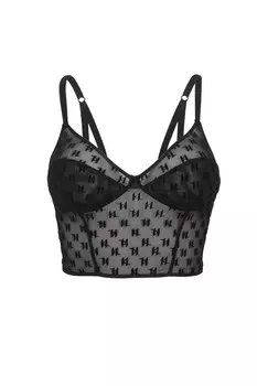 Кружевной бюстгальтер Karl Lagerfeld kl monogram, черный
