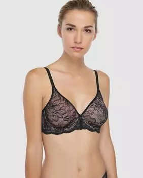 Кружевной бюстгальтер на косточках Amourette Charm Triumph, черный