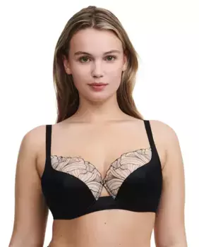 Кружевной бюстгальтер на косточках с блестящим эффектом Tattoo Love line Chantelle, бежевый