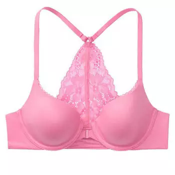 Кружевной бюстгальтер на легкой подкладке Victoria's Secret Body by Victoria Demi, розовый