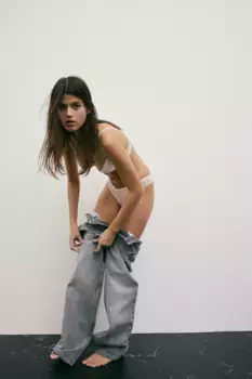 Кружевной бюстгальтер пуш-ап деми H&M, белый