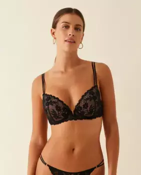 Кружевной бюстгальтер пуш-ап Promise, черный