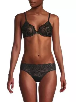 Кружевной бюстгальтер с чашечками деми Wolford, черный