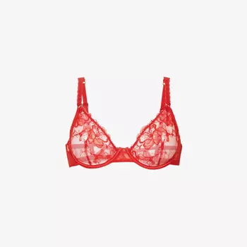 Кружевной бюстгальтер с глубоким вырезом Danielle Lounge Underwear, красный