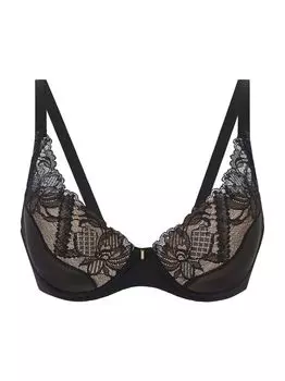 Кружевной бюстгальтер с глубоким вырезом и футболкой Orangerie Dream Chantelle, черный