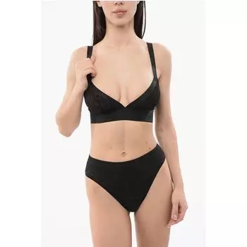 Кружевной бюстгальтер с логотипом и эластичной резинкой Dolce & Gabbana, Black