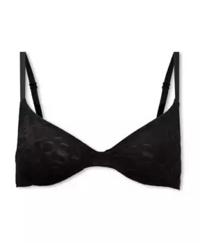 Кружевной бюстгальтер с логотипом Versace, черный
