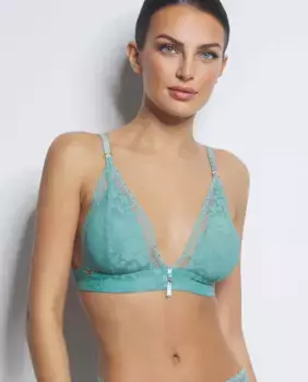 Кружевной бюстгальтер с треугольными чашками Selmark, зеленый