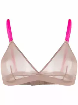 Кружевной бюстгальтер с треугольными чашками Maison Close, коричневый