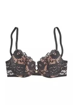 Кружевной бюстгальтер Temptation C с чашкой C и цветочным принтом для женщин LASCANA, цвет Schwarz Karamell