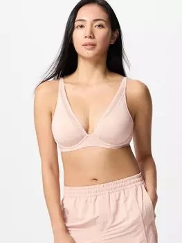 Кружевной бюстгальтер Uniqlo, бежевый