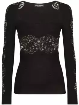 Кружевной джемпер DOLCE & GABBANA, черный