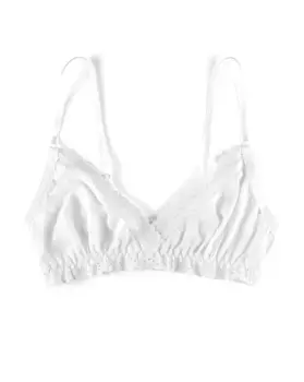 Кружевной хлопковый бюстгальтер без косточек Hanky Panky, белый