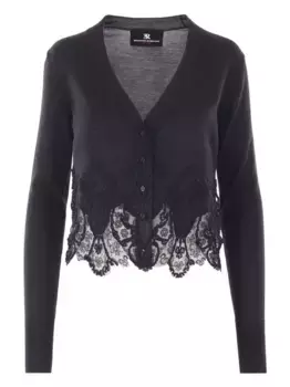 Кружевной кардиган с фестонами Ermanno Scervino, черный