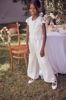 Кружевной комбинезон Lucy Angel & Rocket, белый