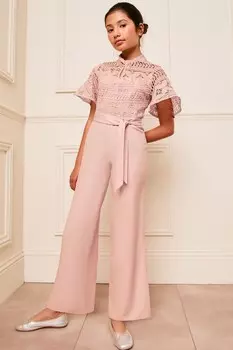 Кружевной комбинезон с рукавами крылышками (5 16 лет) Lipsy, розовый