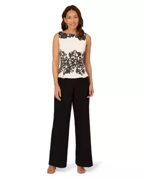 Кружевной комбинезон с рюшами Adrianna Papell, мультиколор